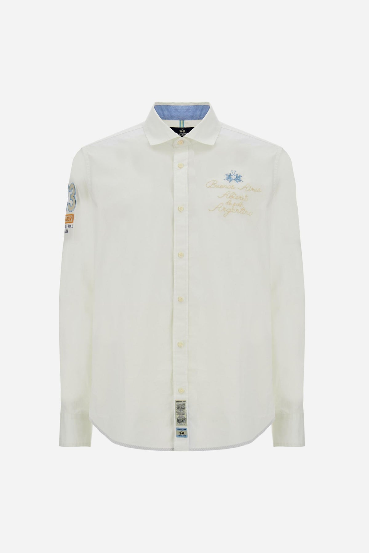Camicia uomo popeline stretch ricami polo - Innocent