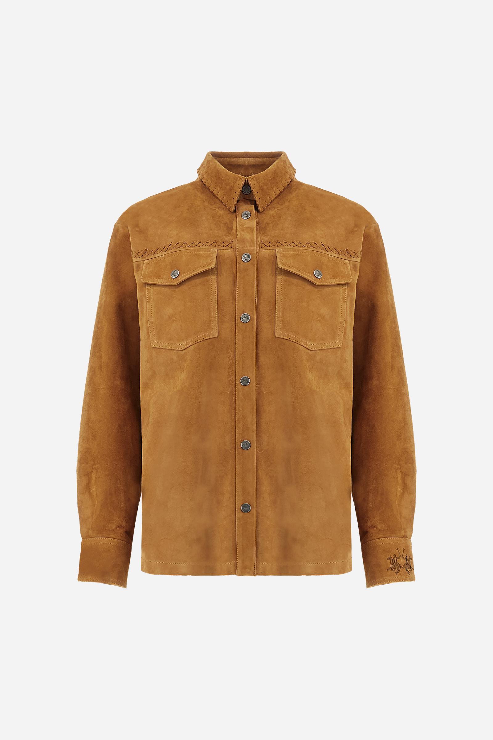 Camisa de mujer en ante con flecos - Belen