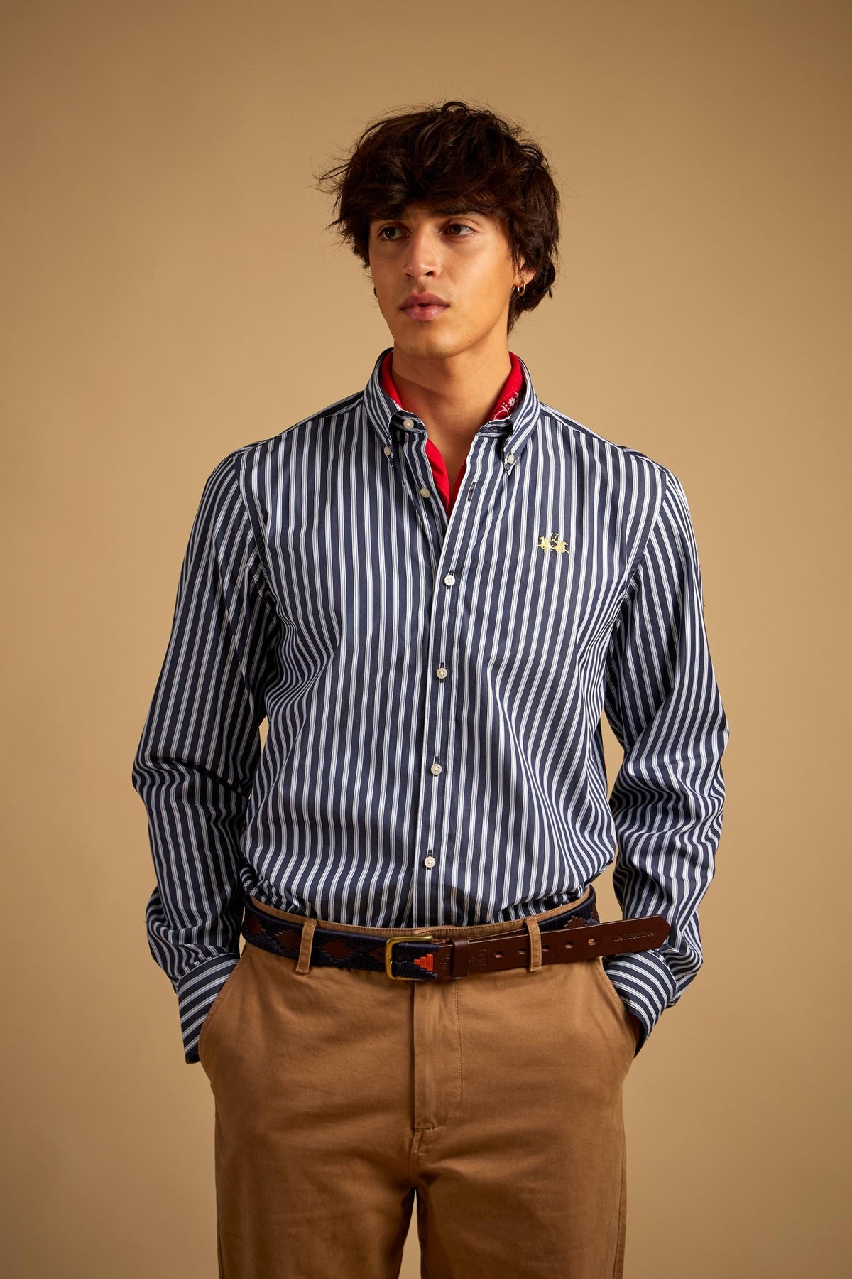 Men's striped poplin shirt - Rodolfo