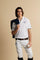 Piqué cotton polo with classic collar and contrast details. Graphic embroidery on chest and sleeves, including the “Academy Polo Club” crest. Modern clean fit. - Optic White                                                                                                                                                                                                                                                                                                                                                   