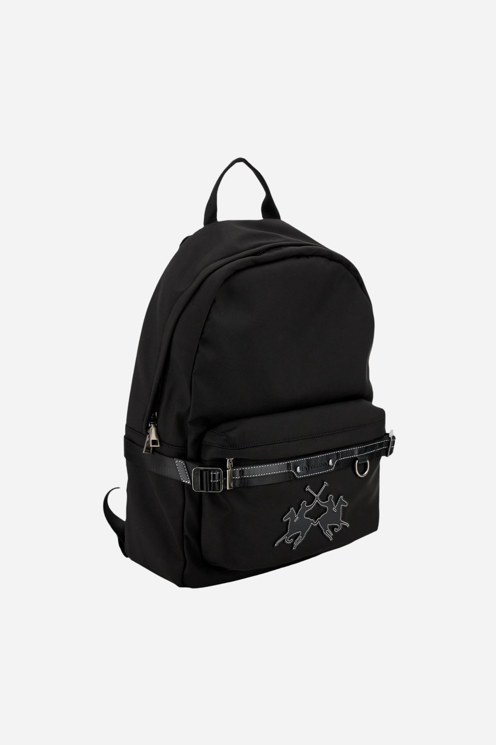 Technical canvas backpack with maxi logo – Andean Backpack