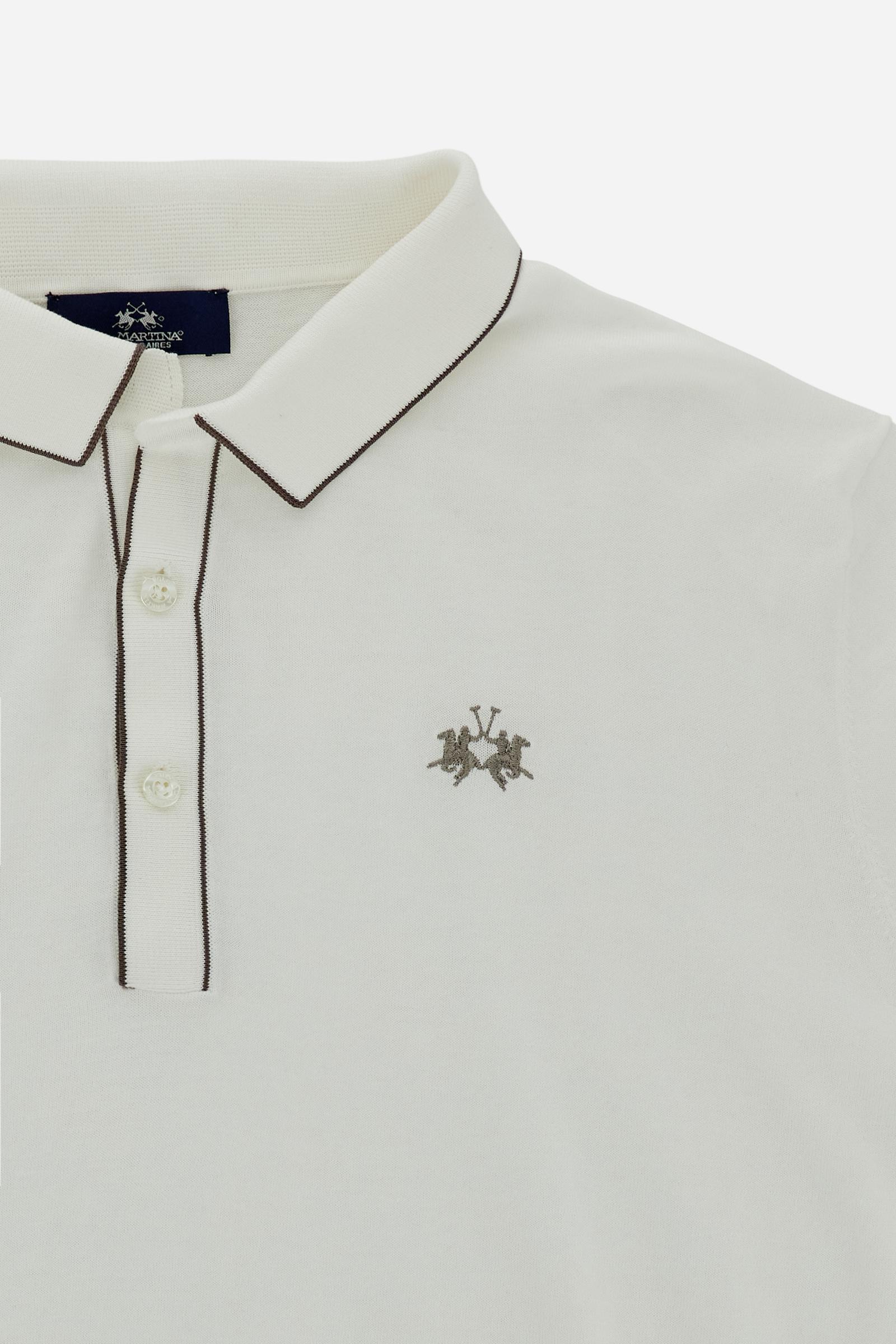 Men’s long-sleeve silk touch cotton polo - Crisanto