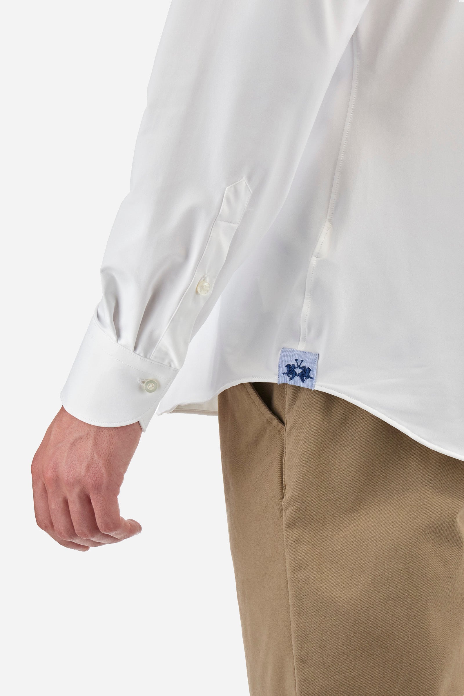 Camicia uomo in tessuto sintetico maniche lunghe custom fit - Sindinio