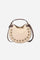 Sac demi-lune en daim avec clous décoratifs – Luna Small Studs