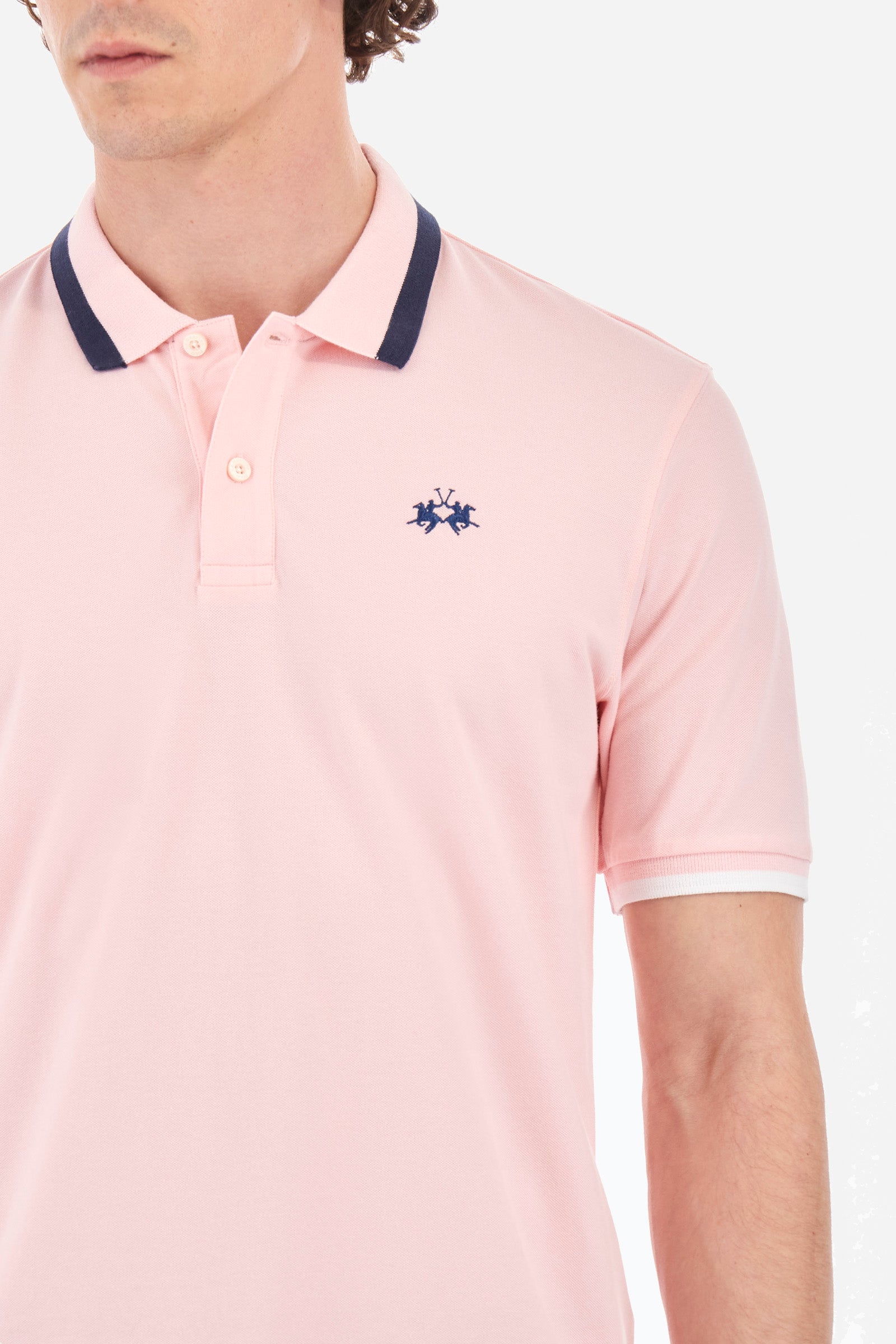 Slim-fit polo shirt in elasticated cotton - Russell