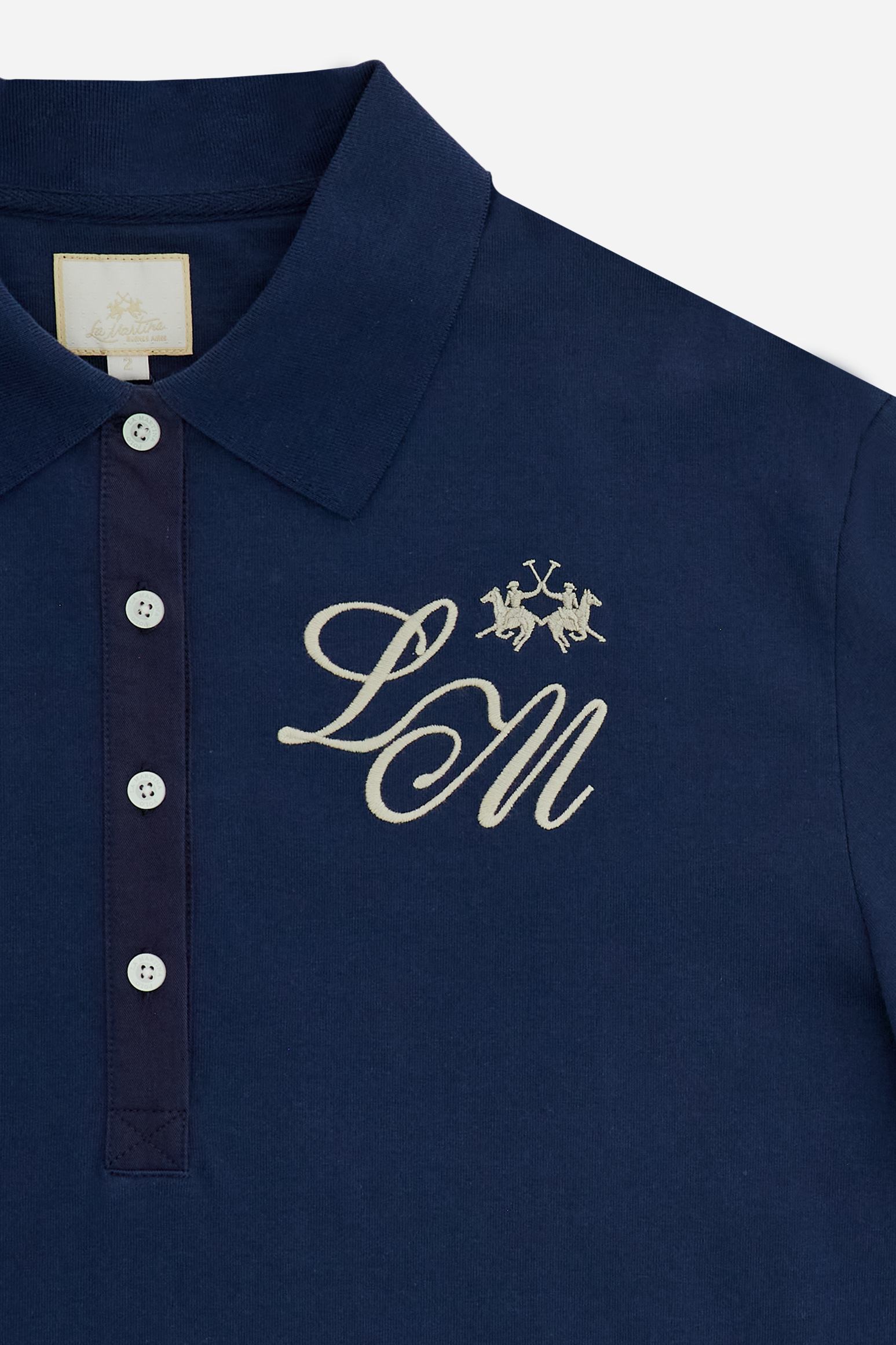 Damen Langarm-Poloshirt aus Baumwolljersey Player - Consuelo