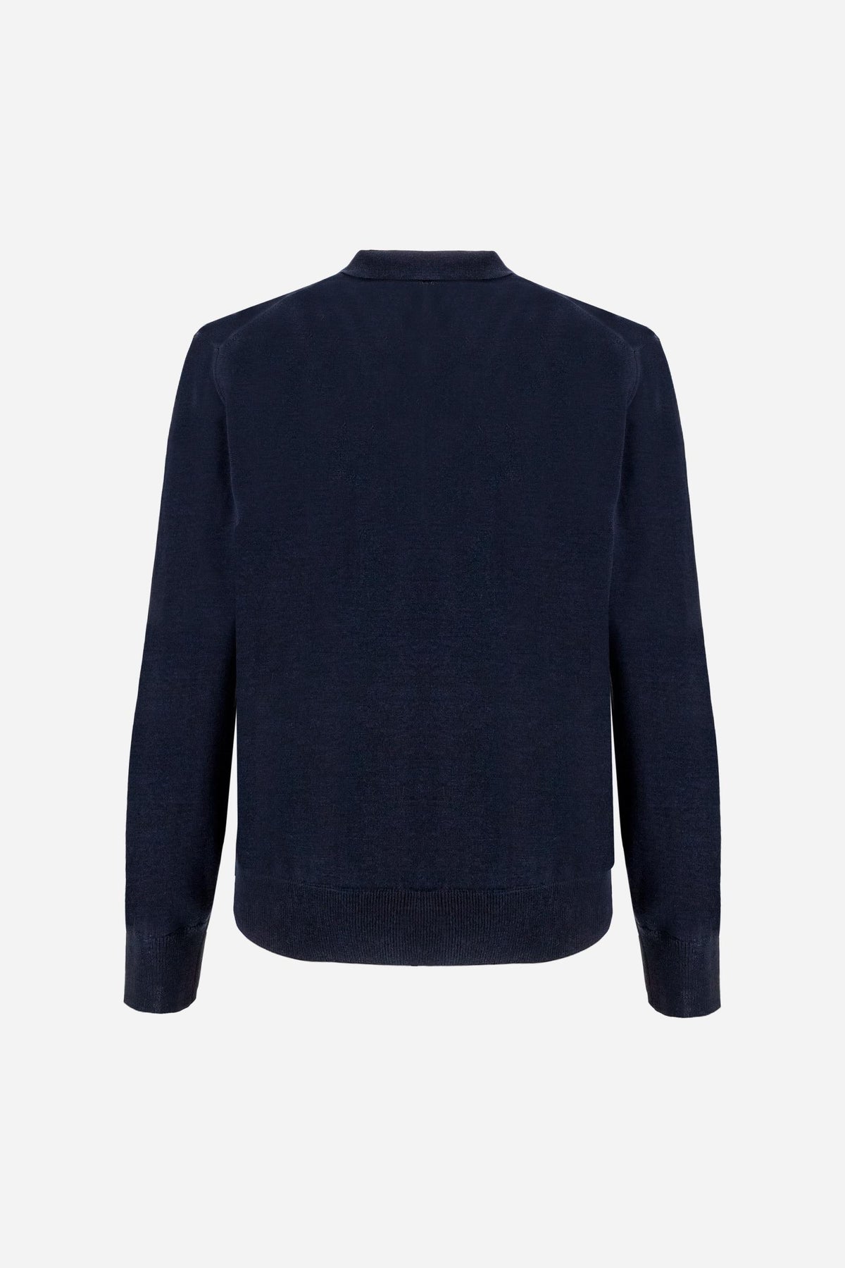 Men's long sleeve merino wool polo - Evaristo