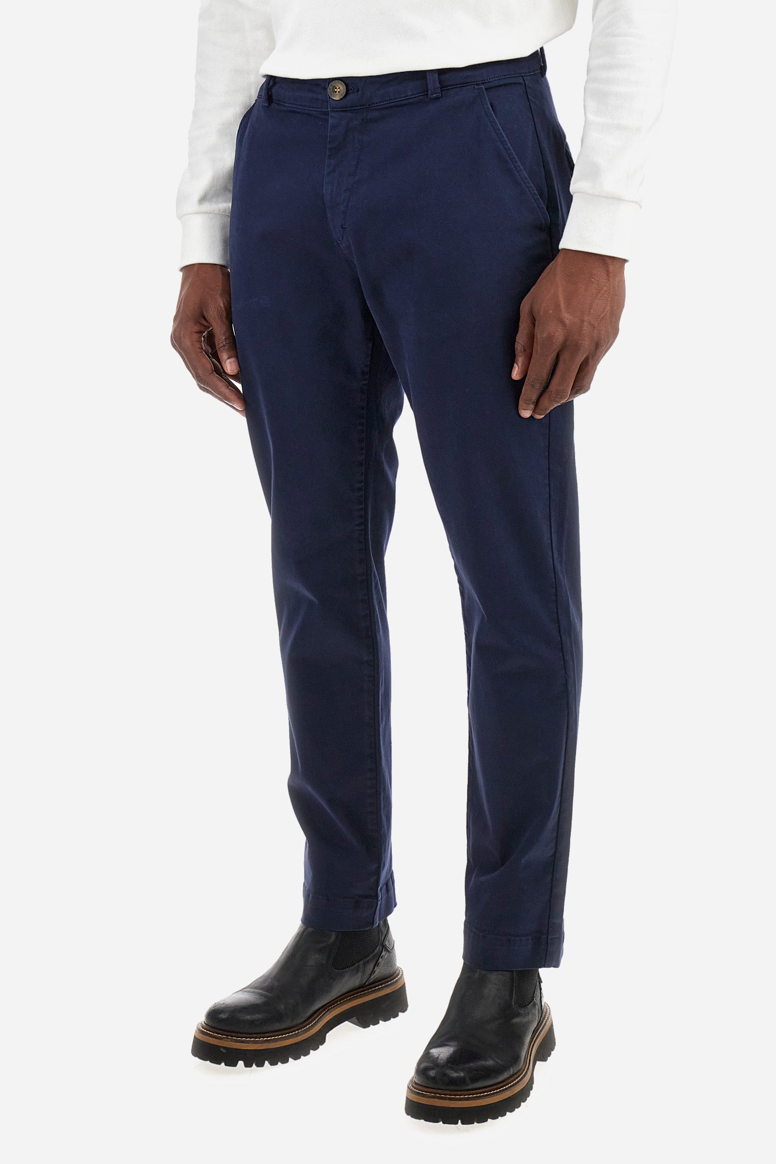 Pantalone chino regular fit in cotone elasticizzato - Zivon