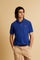 Men’s short-sleeve stretch piqué polo with regular fit. Contrast gabardine under-collar and iconic tricolor logo. - Mazarine Blue                                                                                                                                                                                                                                                                                                                                                                                               