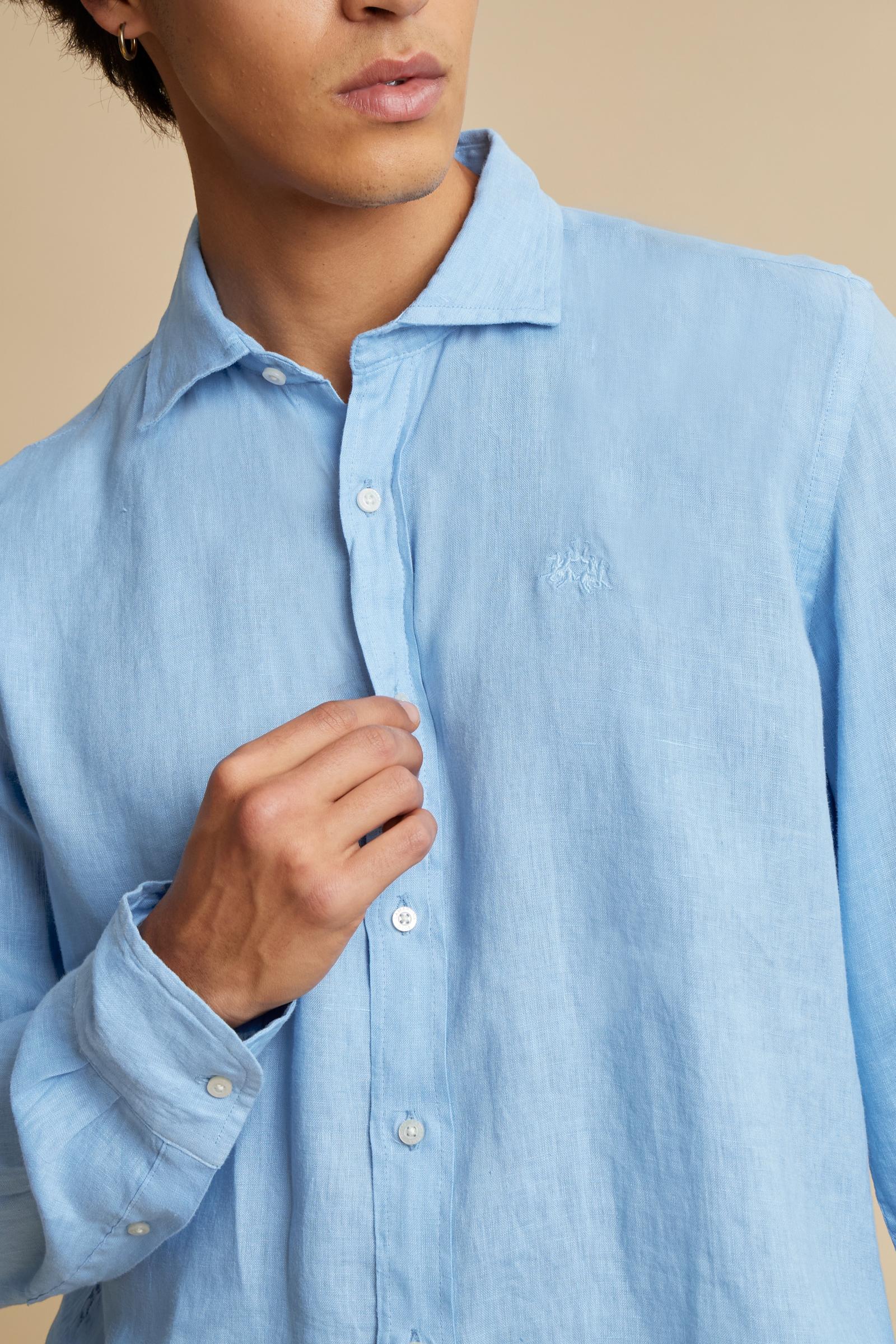 Men’s regular fit garment-dyed linen shirt - Innocent