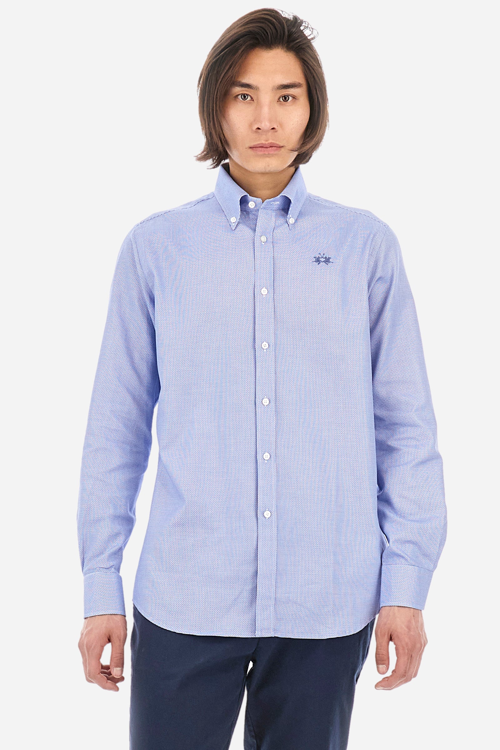 Plain-coloured cotton shirt