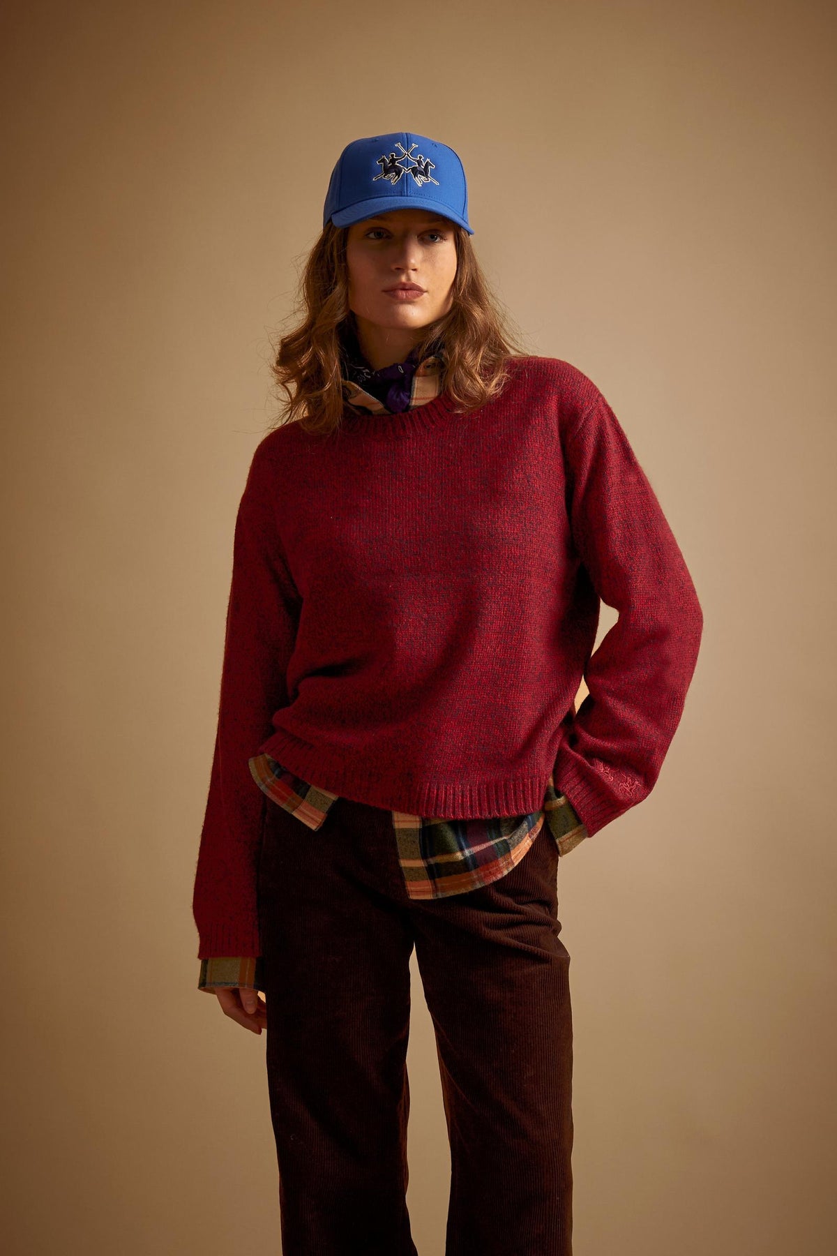 Damen Rundhalspullover aus meliertem Lambswool-Mix – Edith